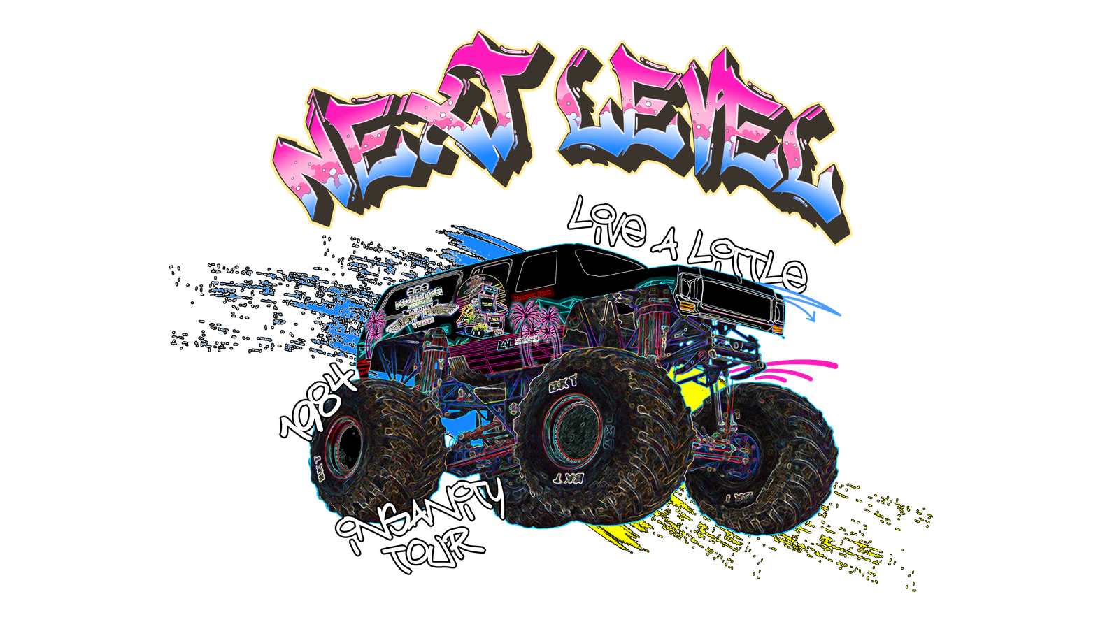 Neon truck graphic treatment